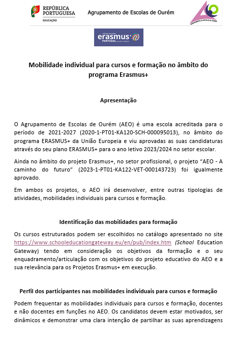 mobilidade Cursos estruturados